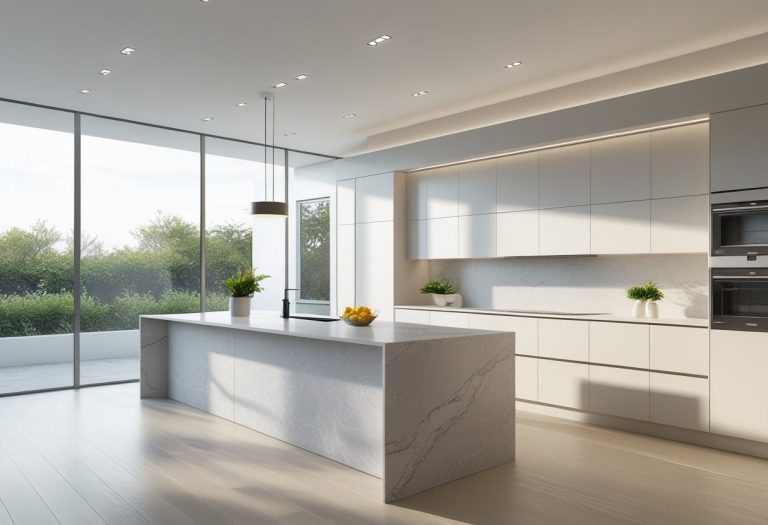 Modern Kitchen with Marble Island & Natural Light Style