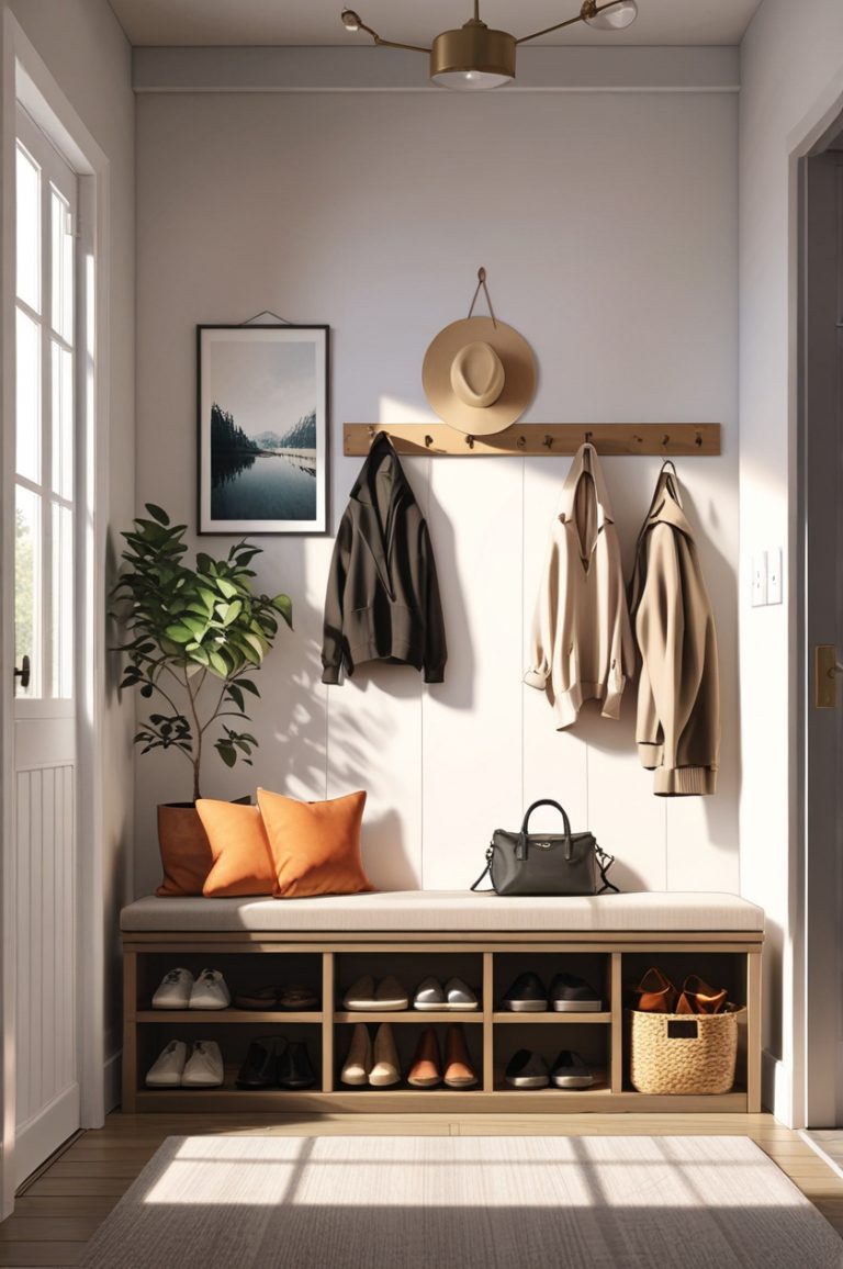 Modern Farmhouse Mudroom Bench