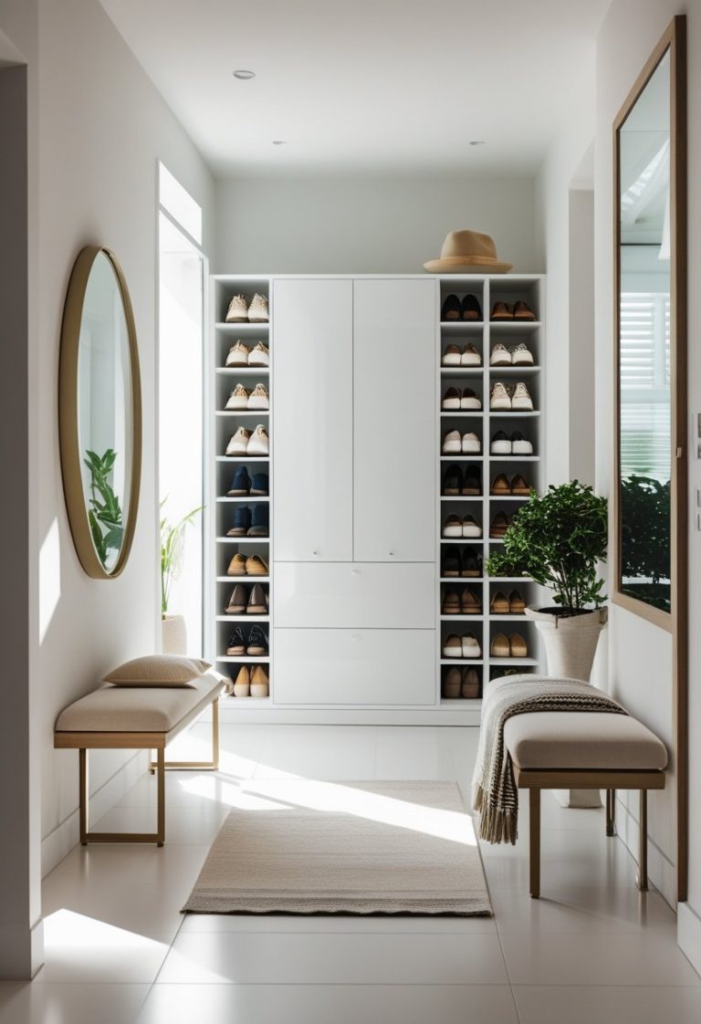 White Shoe Storage Cabinet