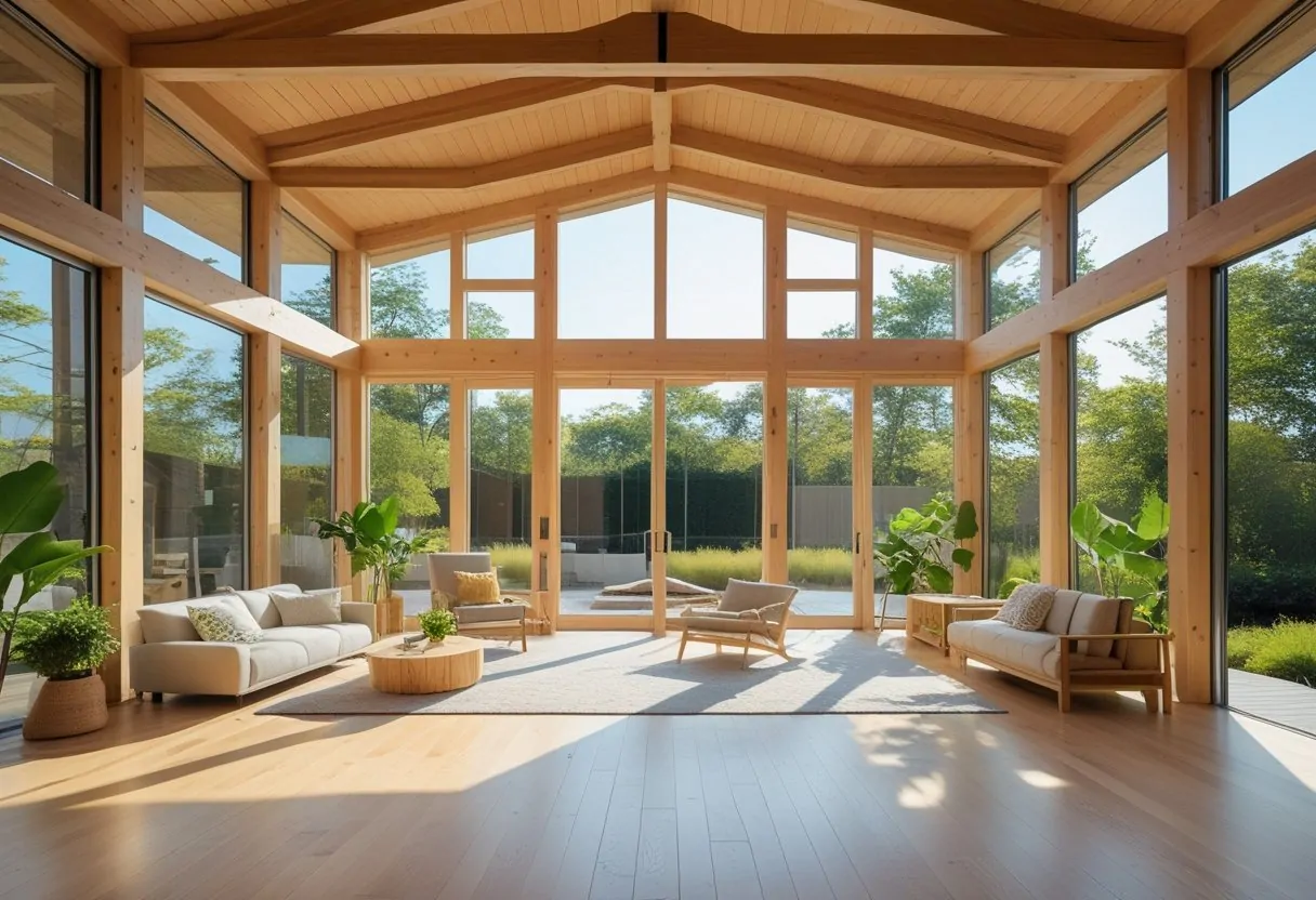 Curated visual reference: Open Space Interiors With Natural Wood Accents Enhancing Modern Warm Photo Inspiration
