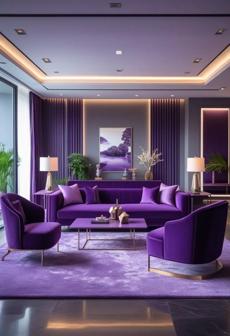 Purple Living Room Design