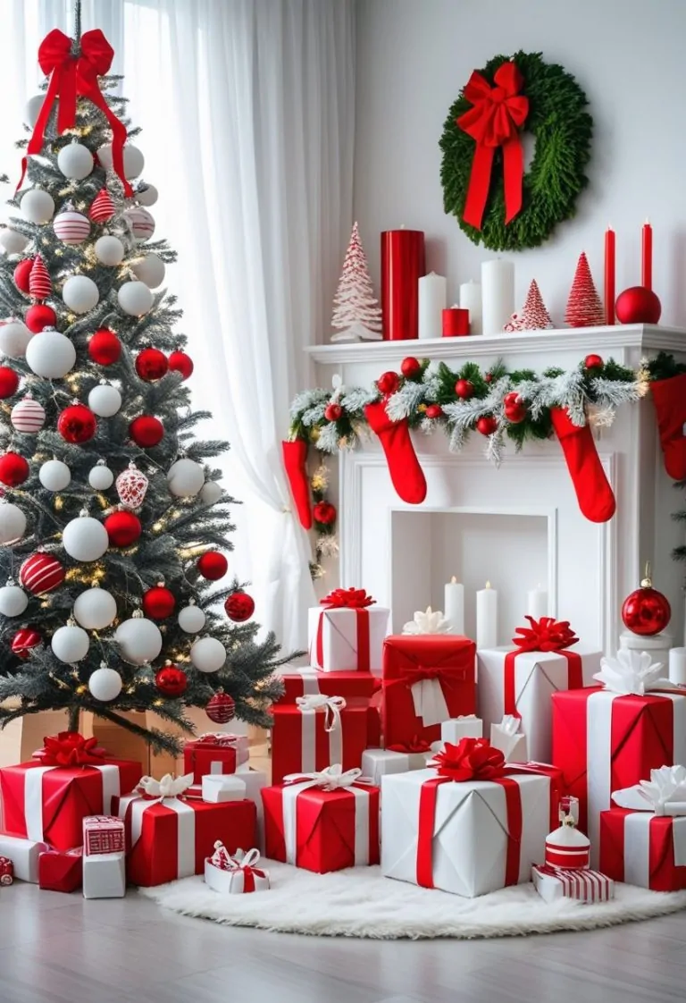 Red & White Christmas Décor