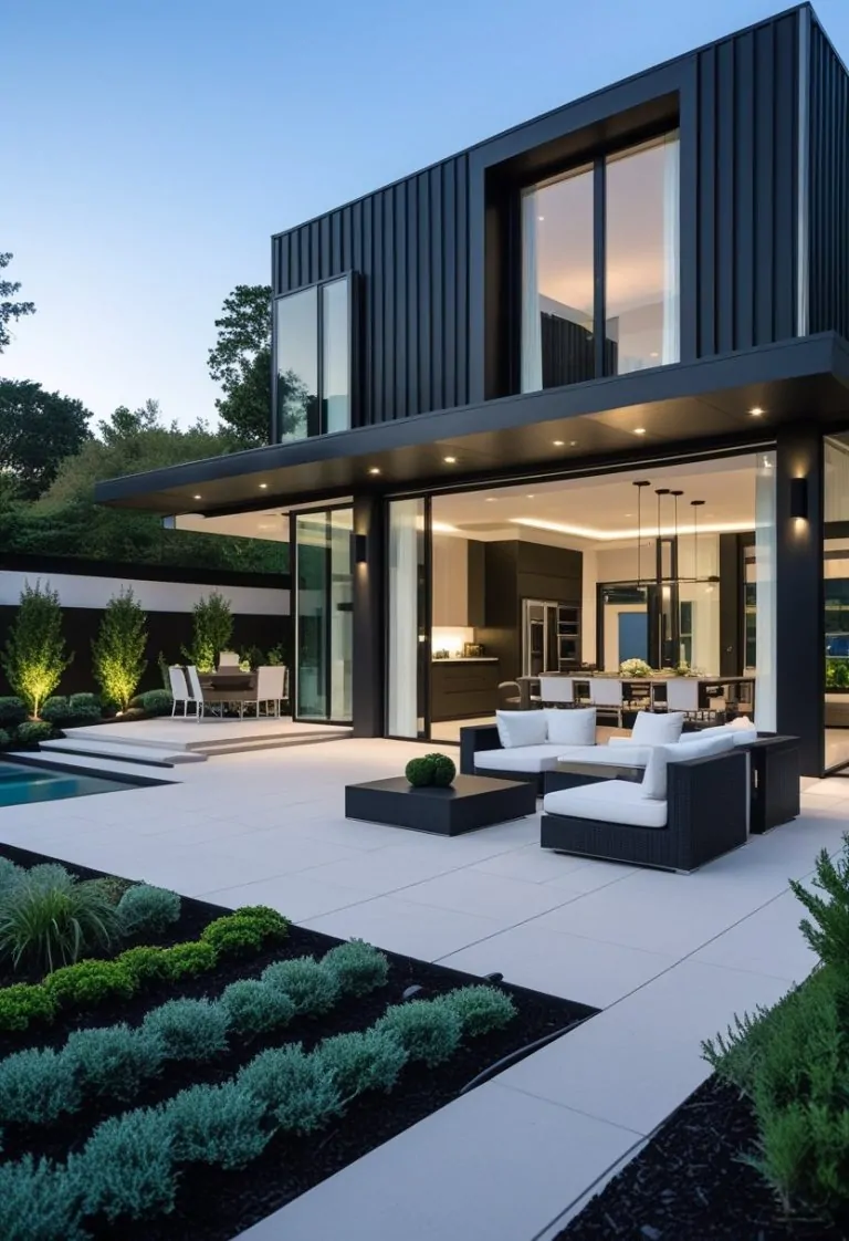 Modern Luxury House Design With Sleek Black Exterior